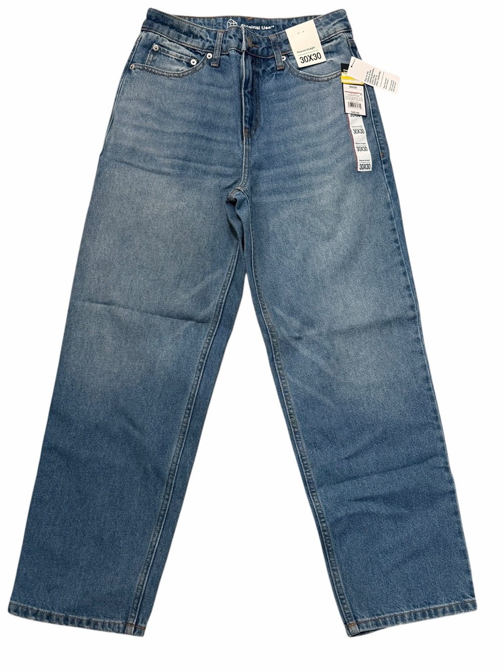 ORIGINAL USE Relaxed Straight Blue Denim Jeans Cotton 30Х30
